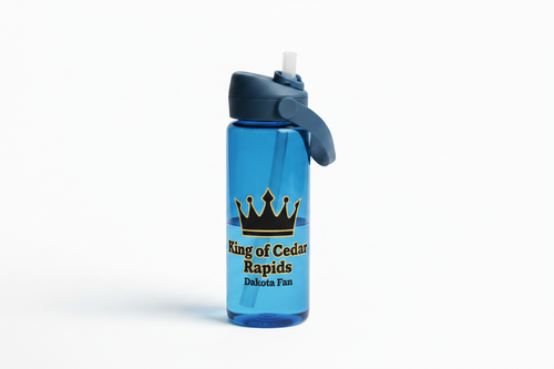 Dakota Fan King of Cedar Rapids Flip Straw Water Bottle